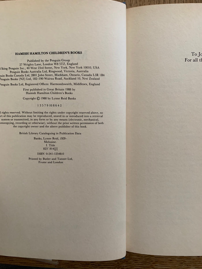 Melusine - A Mystery (signed)