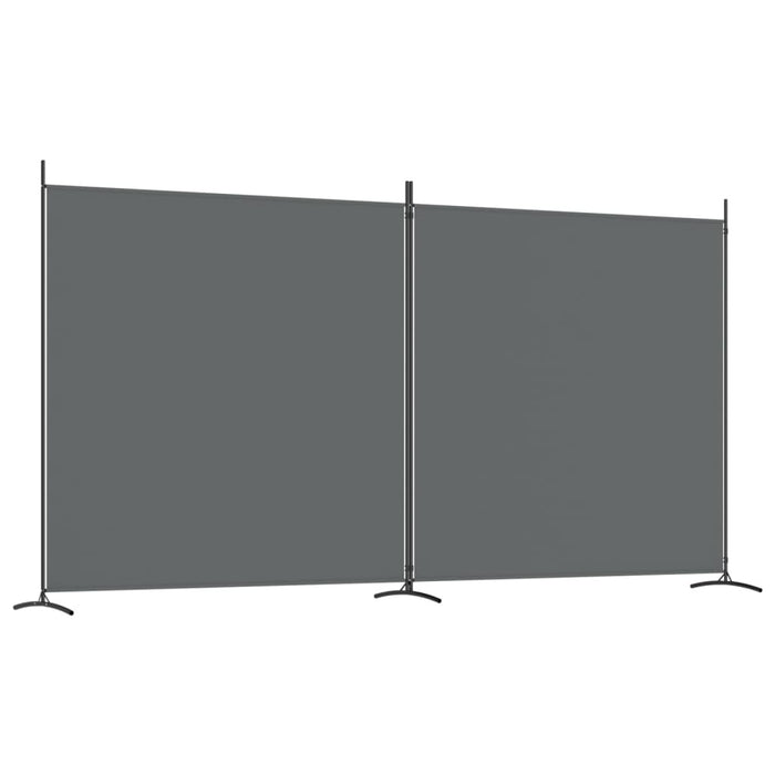 2-Panel Room Divider Anthracite 348x180 cm Fabric