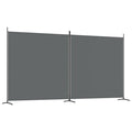 2-Panel Room Divider Anthracite 348x180 cm Fabric