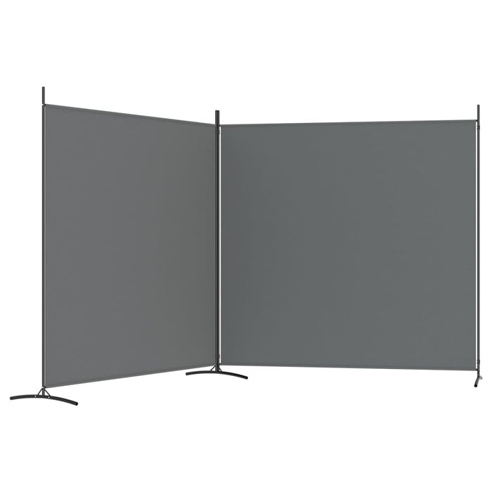 2-Panel Room Divider Anthracite 348x180 cm Fabric