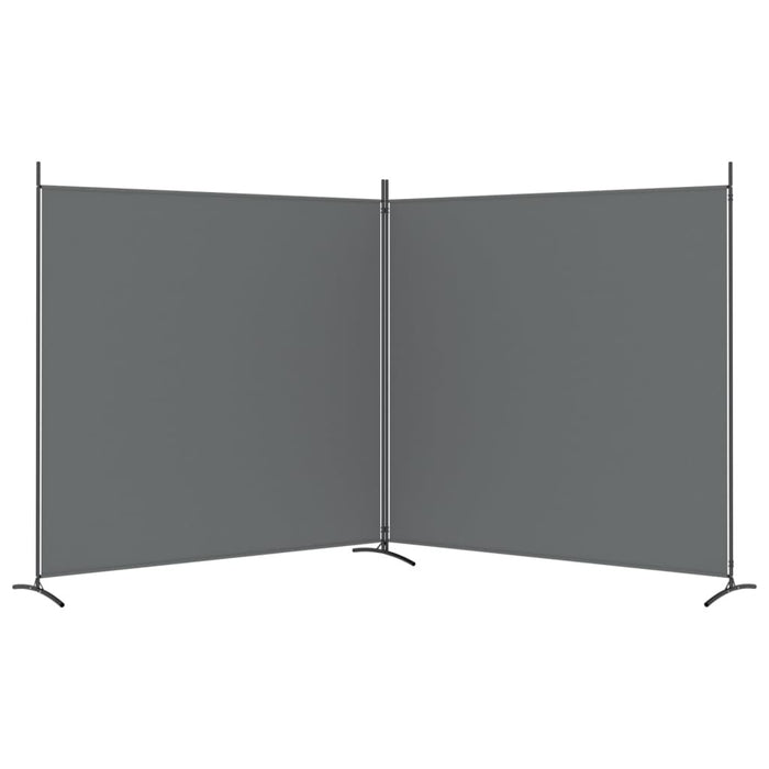 2-Panel Room Divider Anthracite 348x180 cm Fabric