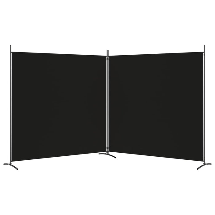 2-Panel Room Divider Black 348x180 cm Fabric