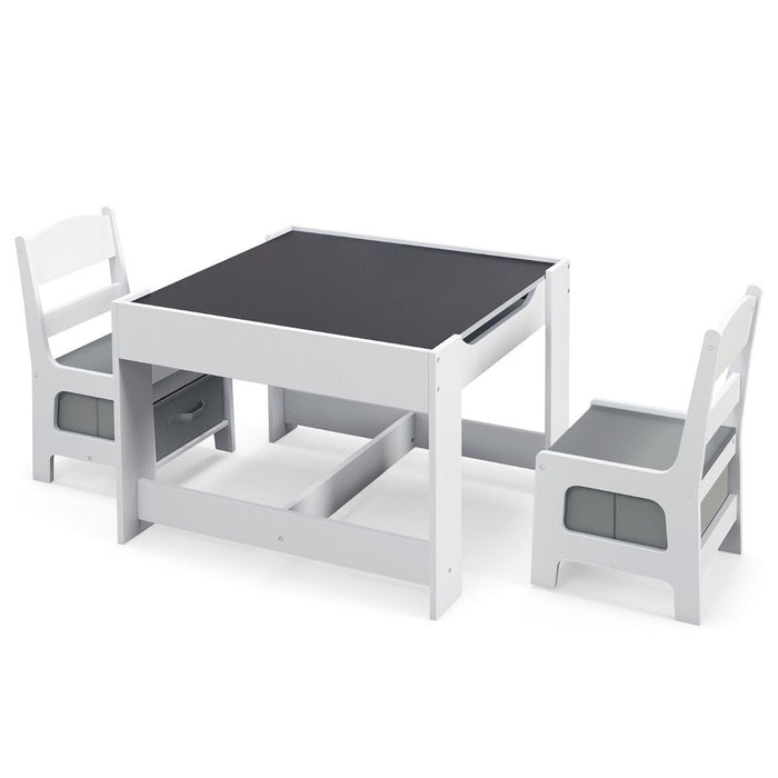 3 in 1 Kids Multi Activity Table 2 Chairs Set Toddlers Furniture Play