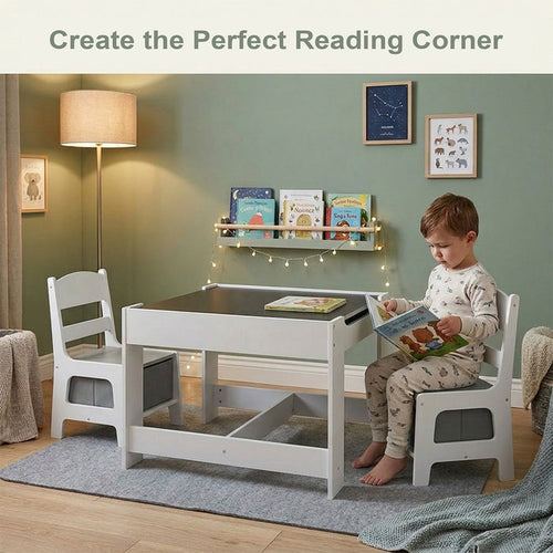 3 in 1 Kids Multi Activity Table 2 Chairs Set Toddlers Furniture Play
