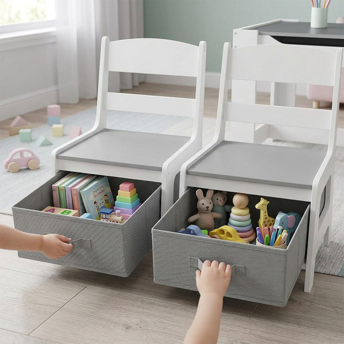 3 in 1 Kids Multi Activity Table 2 Chairs Set Toddlers Furniture Play