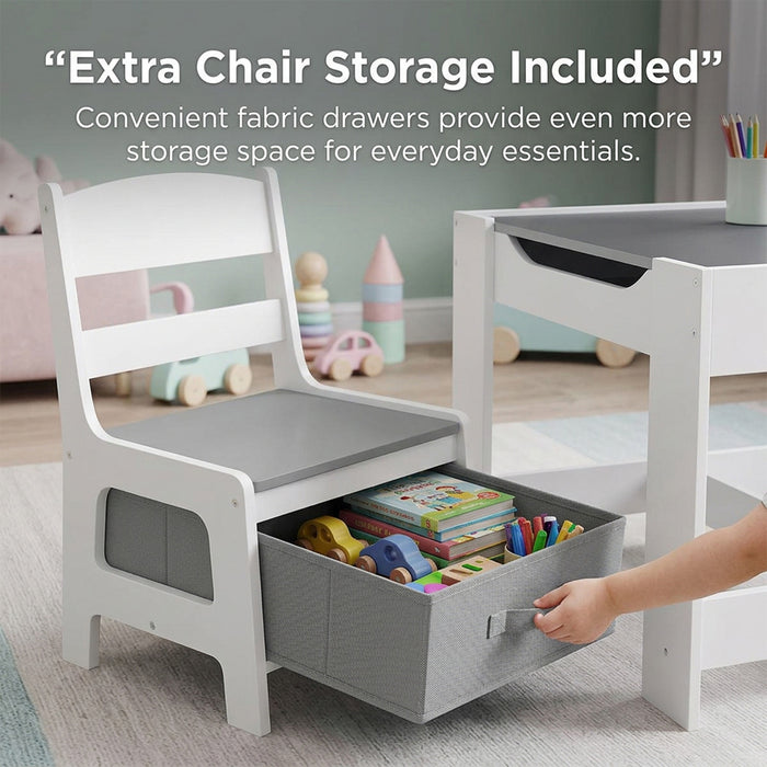 3 in 1 Kids Multi Activity Table 2 Chairs Set Toddlers Furniture Play