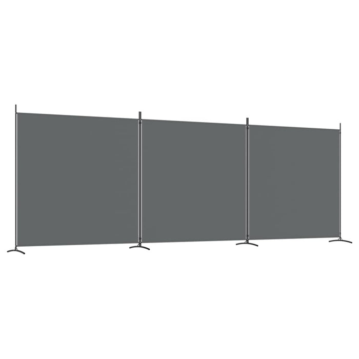 3-Panel Room Divider Anthracite 525x180 cm Fabric