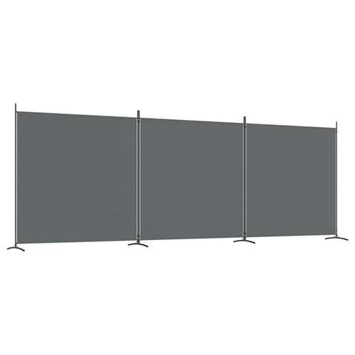 3-Panel Room Divider Anthracite 525x180 cm Fabric