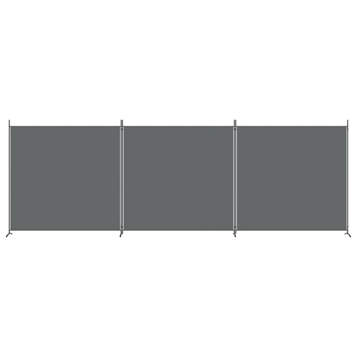 3-Panel Room Divider Anthracite 525x180 cm Fabric