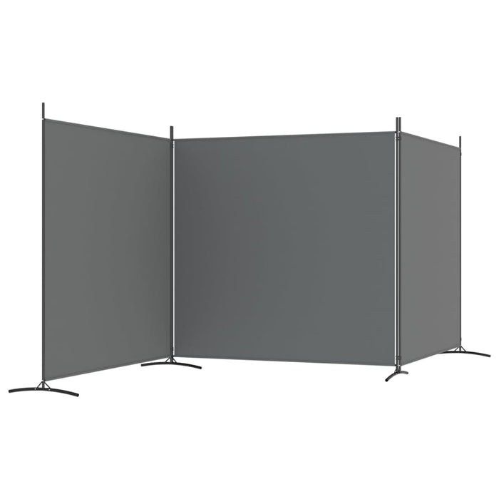 3-Panel Room Divider Anthracite 525x180 cm Fabric