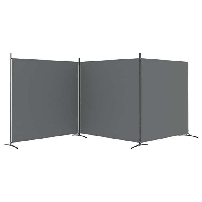 3-Panel Room Divider Anthracite 525x180 cm Fabric