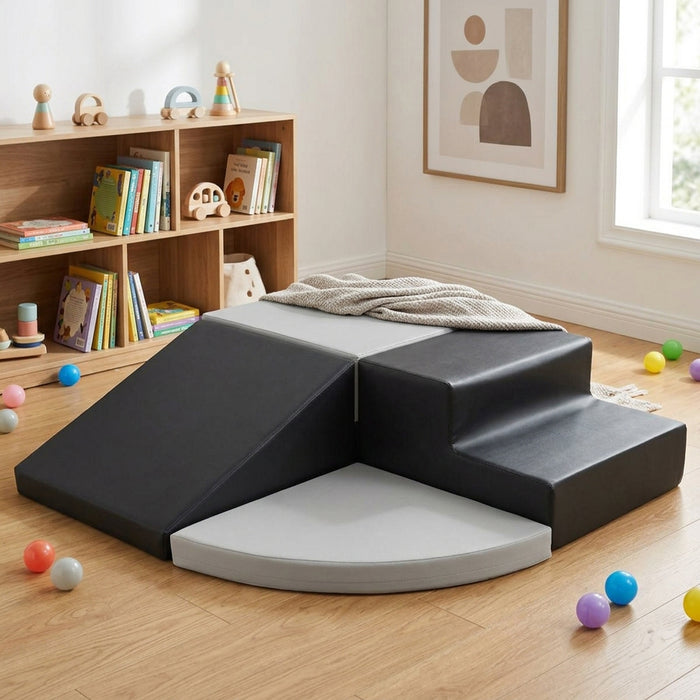 4 Piece Kids Climb Crawl Playset for Nursery and Kindergarten Indoor Play