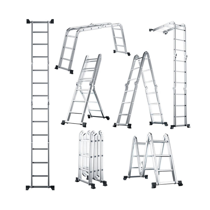 7 in 1 Folding Aluminium Ladder with Anti Skid Pedal Multi Purpose Tool