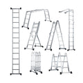 7 in 1 Folding Aluminium Ladder with Anti Skid Pedal Multi Purpose Tool
