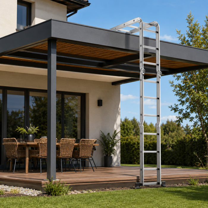 7 in 1 Folding Aluminium Ladder with Anti Skid Pedal Multi Purpose Tool