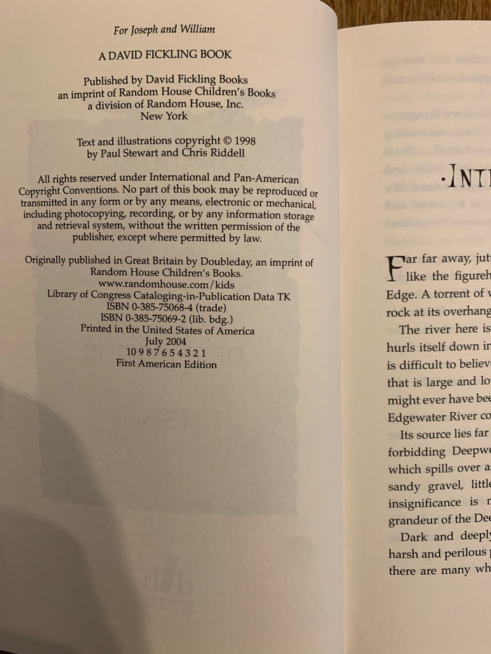 The Edge Chronicles - Beyond The Deepwoods & Stormchaser Uncorrected Advanced Proof (signed)