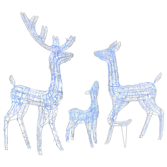 Acrylic Reindeer Family Christmas Decoration 300 LED Blue 8 Effects