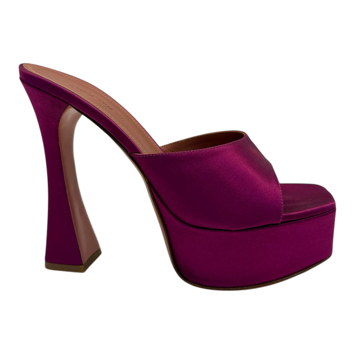 Amina Muaddi Platform Mules in Pink EU 39