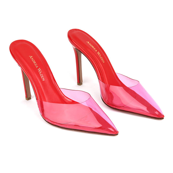 Andrea Wazen Kylie PVC High-Heel Mules