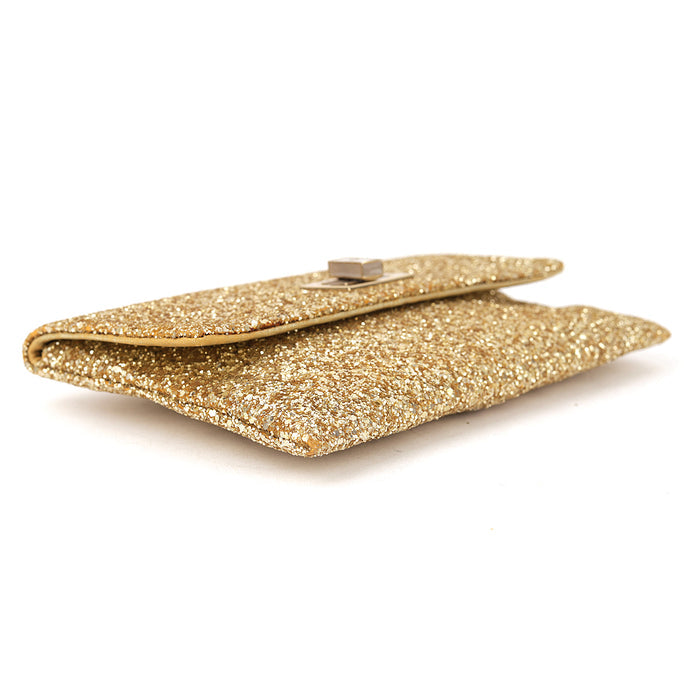 Anya Hindmarch Metallic Gold Glitter Valorie Clutch
