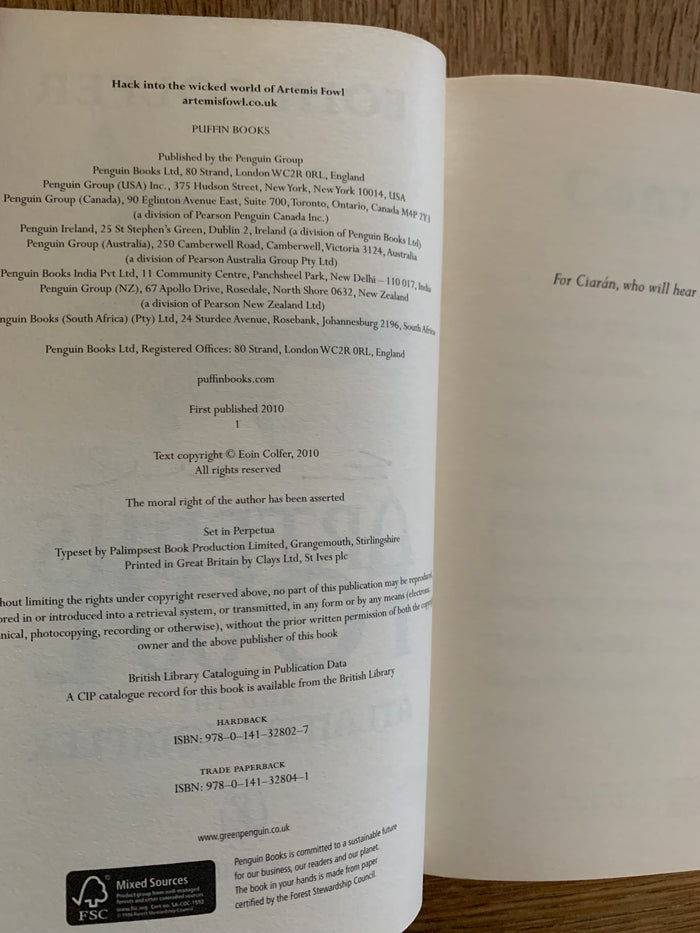 Armetis Fowl and the Atlantis Complex (signed)