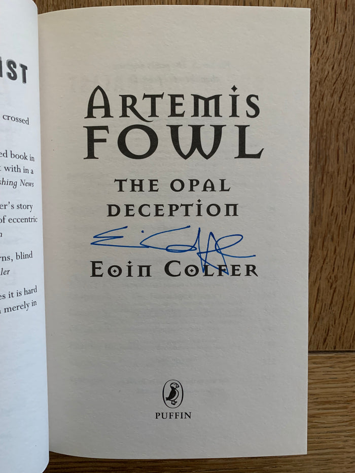 Artemis Fowl - The Opal Deception (signed + promotional book mark)