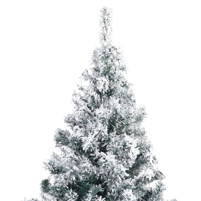 Artificial Christmas Tree Flocked Snow 210cm PVC Stand Indoor Outdoor Xmas Green