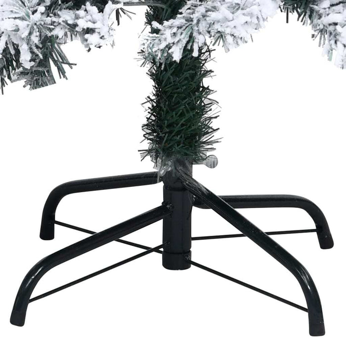 Artificial Christmas Tree Flocked Snow 210cm PVC Stand Indoor Outdoor Xmas Green