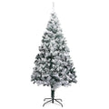 Artificial Christmas Tree Flocked Snow 240cm PVC Stand Indoor Outdoor Xmas Green