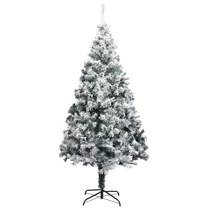 Artificial Christmas Tree Flocked Snow 240cm PVC Stand Indoor Outdoor Xmas Green