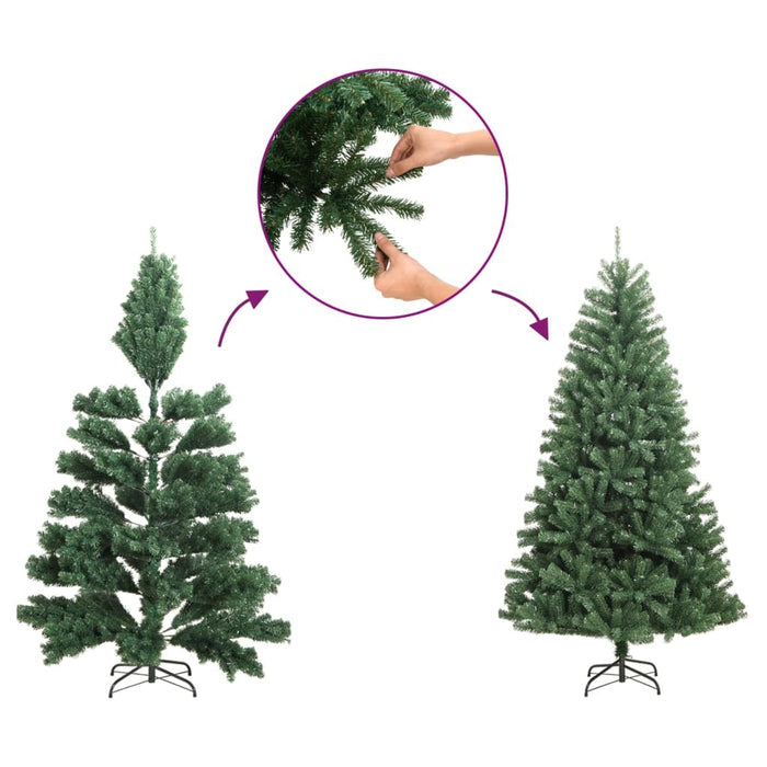 Artificial Christmas Tree Flocked Snow 240cm PVC Stand Indoor Outdoor Xmas Green