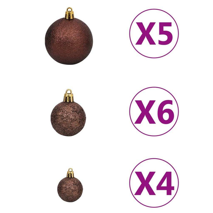 Artificial Christmas Tree LEDs&Ball Set Green 150 cm PVC&PE