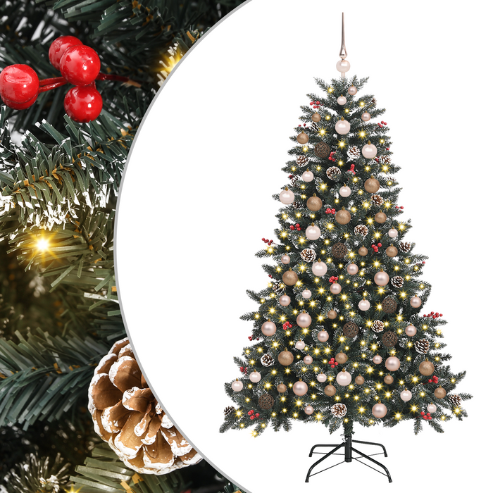 Artificial Christmas Tree with 300 LEDs with Stand Green 180 cm