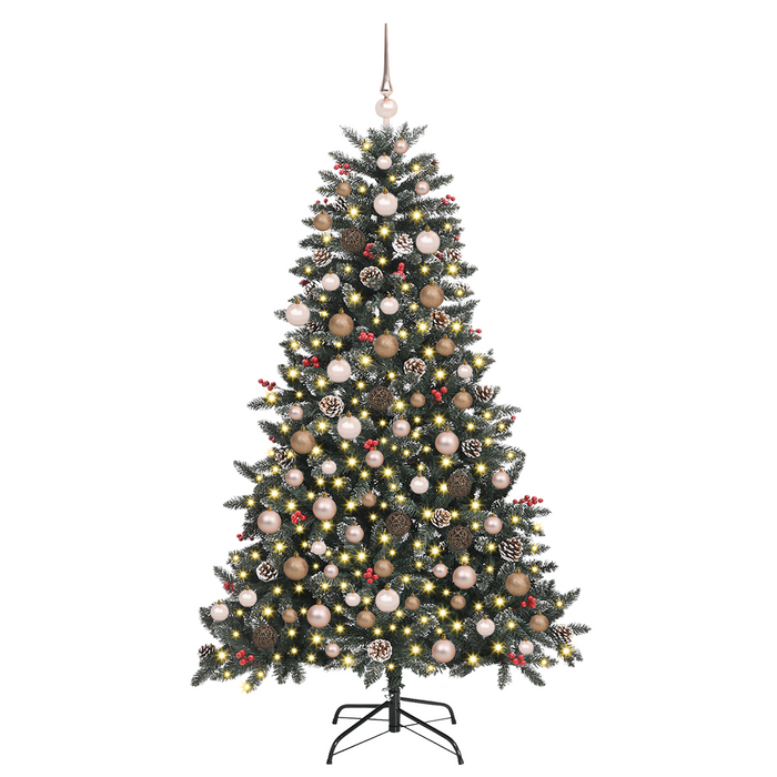 Artificial Christmas Tree with 300 LEDs with Stand Green 180 cm