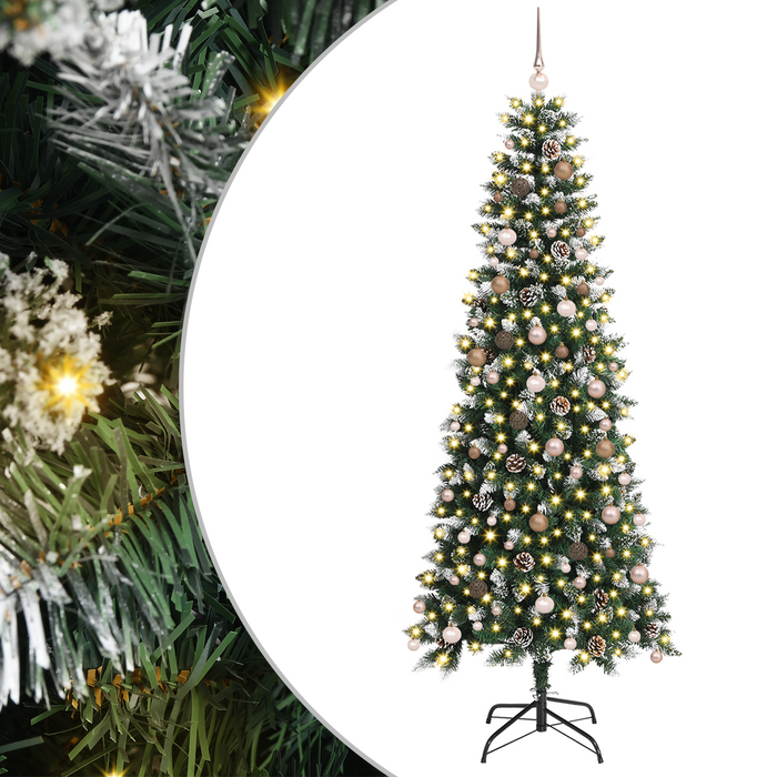 Artificial Christmas Tree with 300 LEDs with Stand Green 240 cm