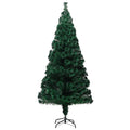 Artificial Christmas Tree with Stand 210cm Fibre Optic LED Lights Xmas Green