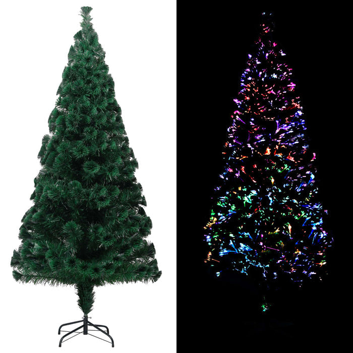 Artificial Christmas Tree with Stand 210cm Fibre Optic LED Lights Xmas Green