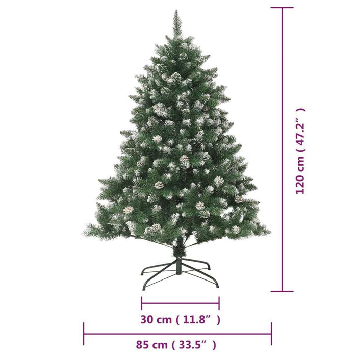 Artificial Christmas Tree with Stand Hinged PVC Steel 120cm