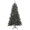 Artificial Christmas Tree with Stand Hinged PVC Steel Green 180cm