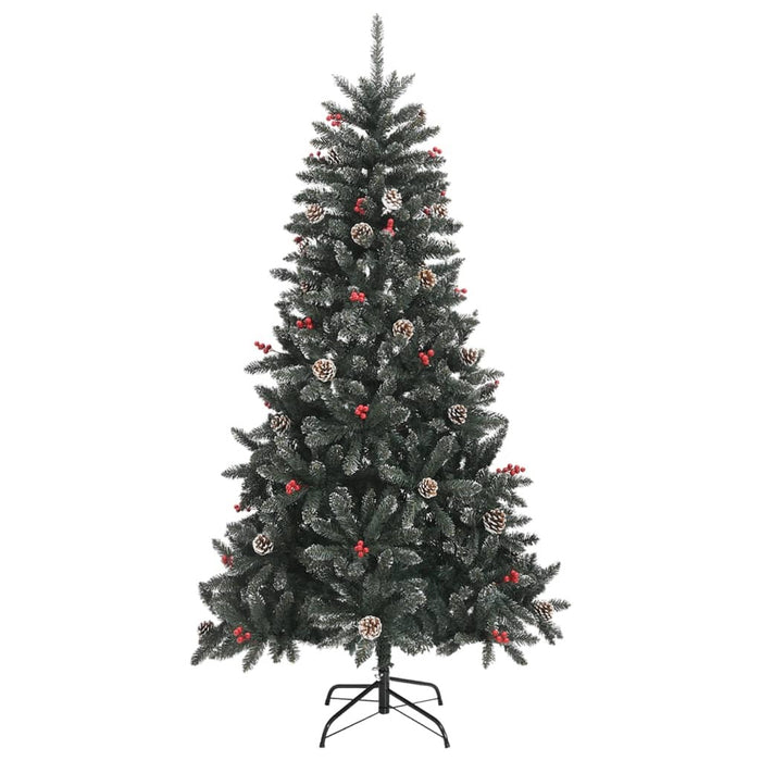 Artificial Christmas Tree with Stand Hinged PVC Steel Green 180cm