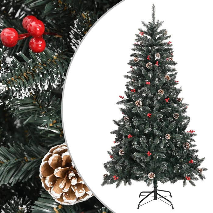 Artificial Christmas Tree with Stand Hinged PVC Steel Green 180cm