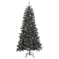 Artificial Christmas Tree with Stand Hinged PVC Steel Green 240cm
