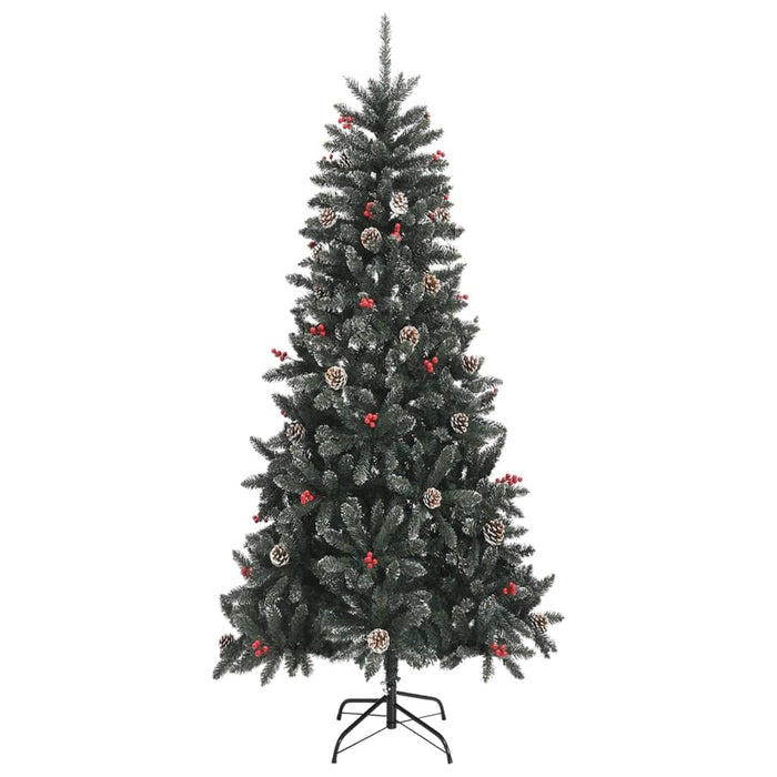 Artificial Christmas Tree with Stand Hinged PVC Steel Green 240cm
