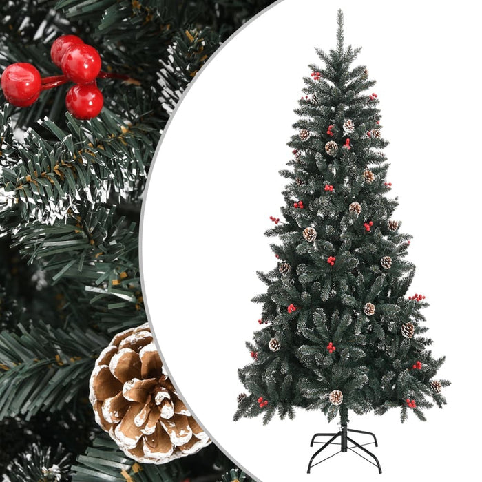 Artificial Christmas Tree with Stand Hinged PVC Steel Green 240cm