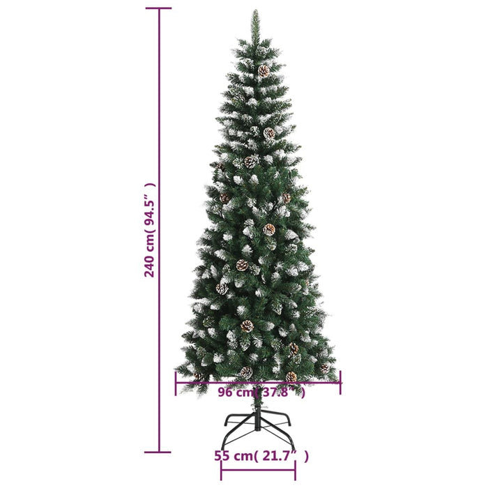 Artificial Christmas Tree with Stand Hinged PVC Steel Green 240cm