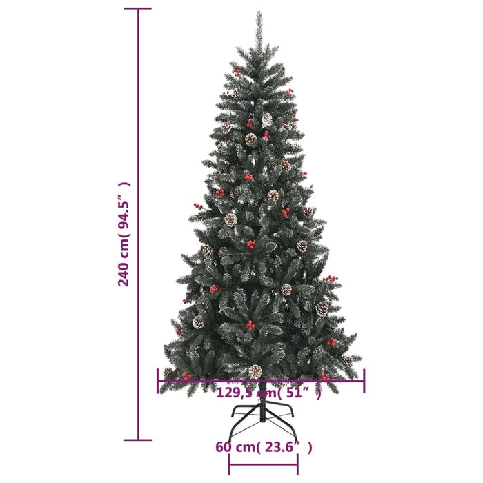 Artificial Christmas Tree with Stand Hinged PVC Steel Green 240cm