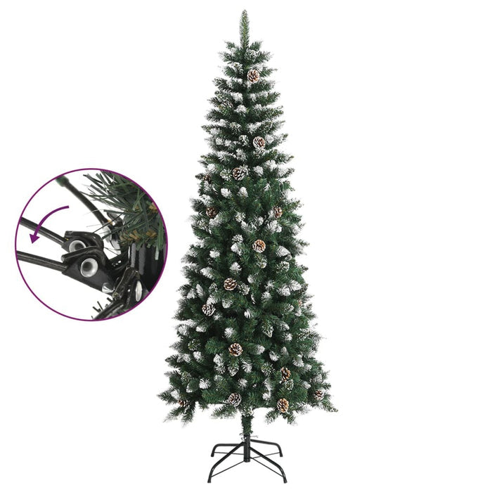Artificial Christmas Tree with Stand Hinged PVC Steel Green 240cm