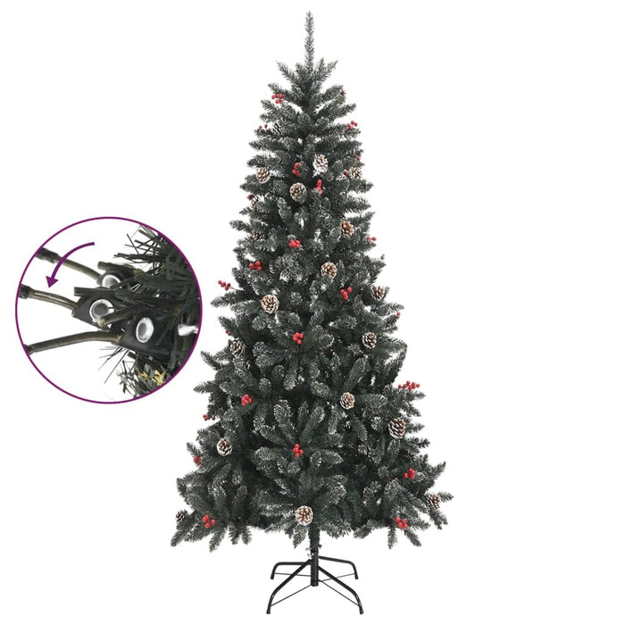 Artificial Christmas Tree with Stand Hinged PVC Steel Green 240cm