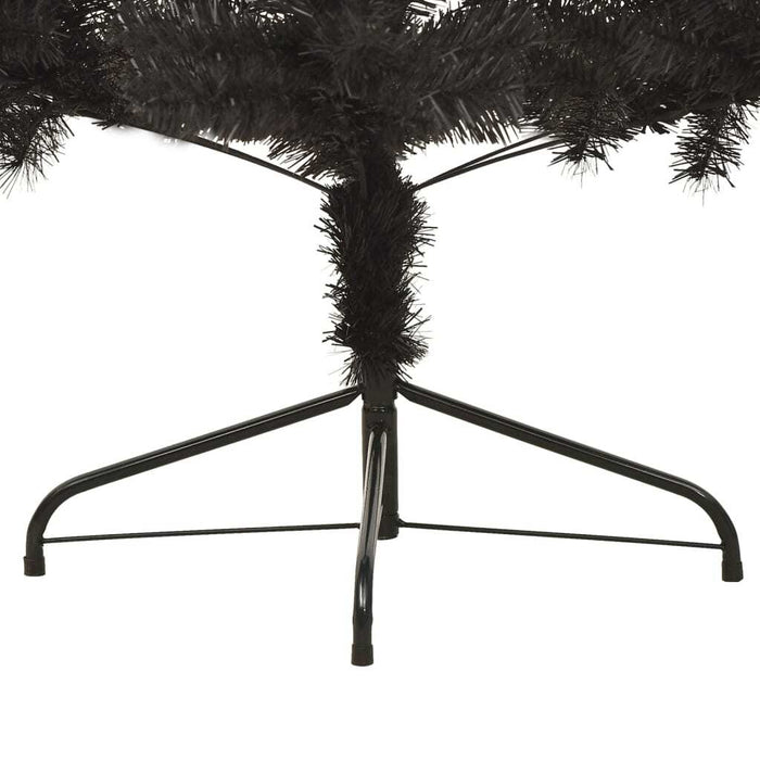 Artificial Half Christmas Tree with Stand Black PVC Steel 210cm