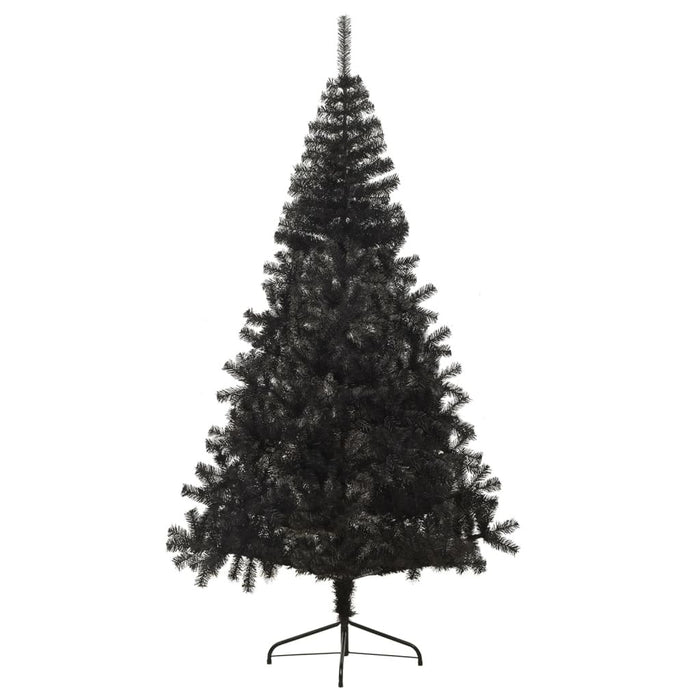 Artificial Half Christmas Tree with Stand Black PVC Steel 210cm